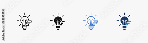 Set of enlightment icon collection in Multiple Style. Icon suitable for web and mobile application