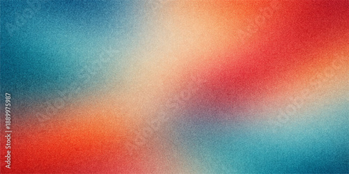 An abstract colorful background with copy space features a vintage watercolor texture on grunge paper and a rainbow paint design for a retro art backdrop