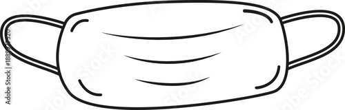 Simple Face Mask Doodle Icon