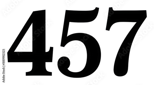 Dynamic exploration of number 457 urban city street isolated on transparent background