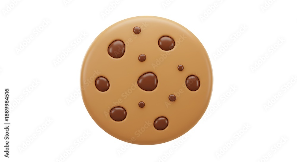 Fototapeta premium Close-up of a Delicious, Round Chocolate Chip Cookie, Simple and Appealing.