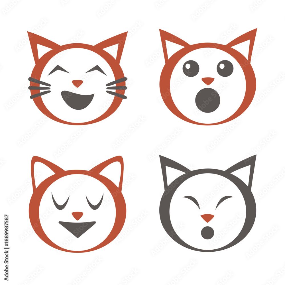 Fototapeta premium set of funny cats