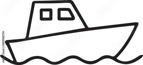 Cabin Boat – Minimalist Watercraft Icon