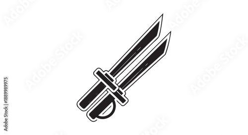 Illustration of a dagger with a sharp blade and protective hilt, symbolizing danger and security measures