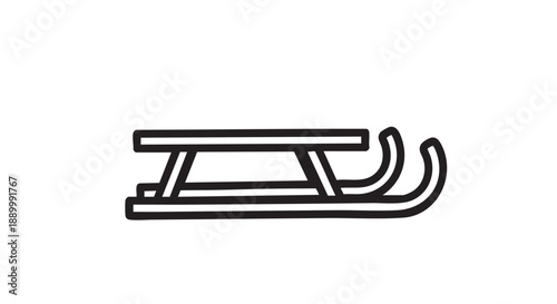 Sled illustration on a plain background viewed from the side