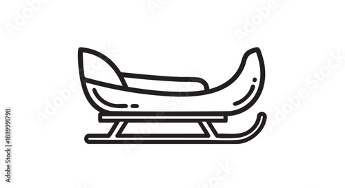 Sled illustration on a clean background showcasing winter sports equipment