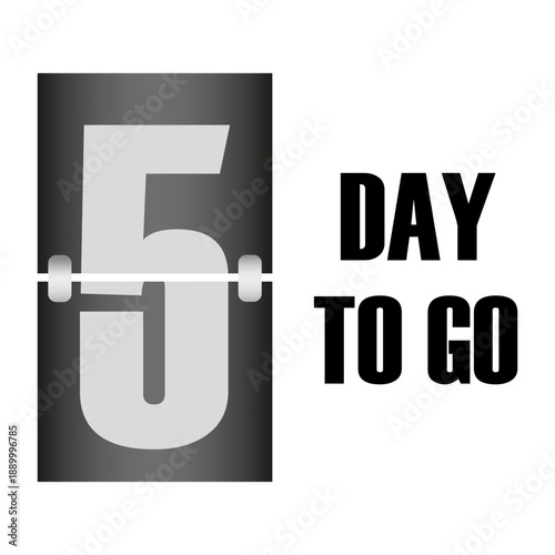 Mechanical five 5. Chronometer flip calendars. Scoreboard timers Vector. Promotional days goes. Professional illustrations.