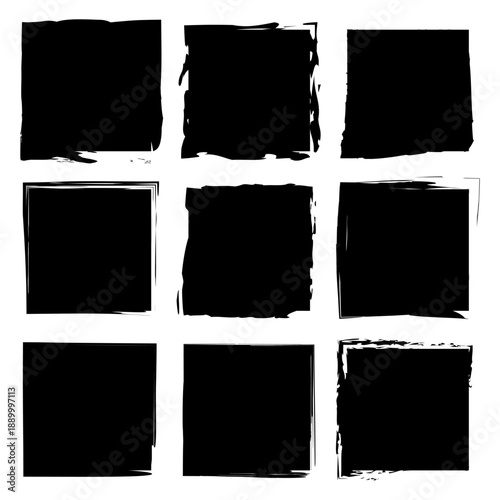 Black grid pattern. Mosaic tile art. Square block Vector. Isolated geometric shape.