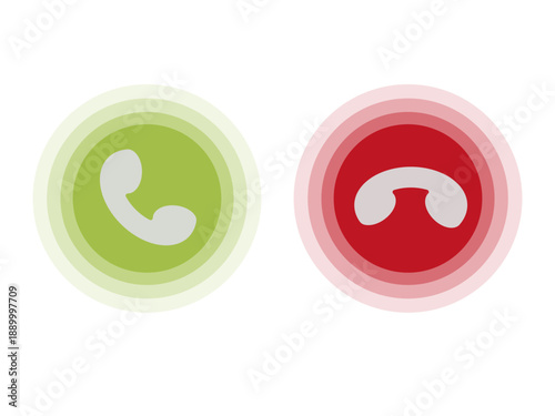 Incoming call button. Outgoing call icon. Vector phone symbol. Communication sign illustration.