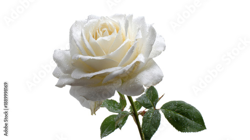 Fotografija Single white rose isolated on transparent background