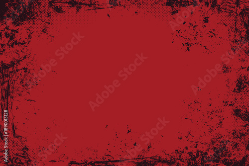 Red Grunge Texture Background. Abstract rough distressed paint strokes, scratch lines and heavy ink splatter. Overlay retro backdrop. Rugged abstract backdrop. Old grungy texture. Perfect for media