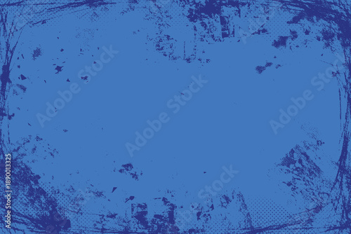 Blue Grunge Texture Background. Abstract rough distressed paint strokes, scratch lines and heavy ink splatter. Overlay retro backdrop. Rugged abstract backdrop. Old grungy texture. Perfect for media