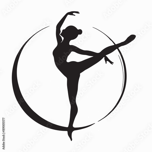 Pilates pose logo yoga logo design vector template illustration