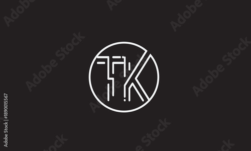 TK, KT, K, T Abstract Letters Logo Monogram