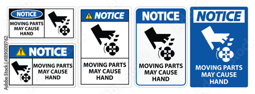 Safety Notice Signs for Moving Parts to Prevent Hand Injuries