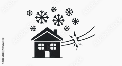 Winter Power Outage and Home Energy Crisis Icon