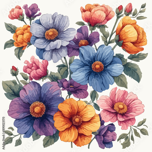 Wallpaper Mural Flowers Pattern Design , Eps Format Torontodigital.ca