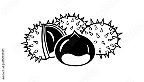 chestnuts flat vector illustration logo icon clipart
