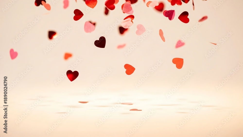 Obraz premium Falling hearts in soft light