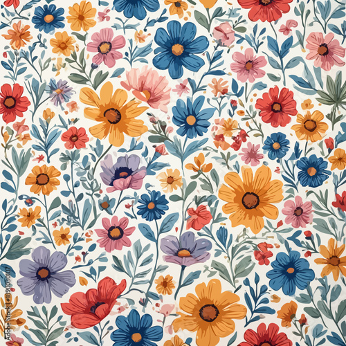 Wallpaper Mural Flowers Pattern Background Very Cool Torontodigital.ca