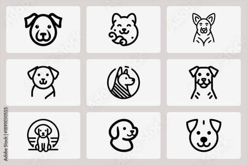 Simple dog logo designs for branding use