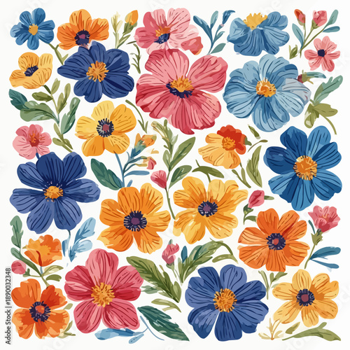 Wallpaper Mural Flowers Pattern Background Very Cool Torontodigital.ca