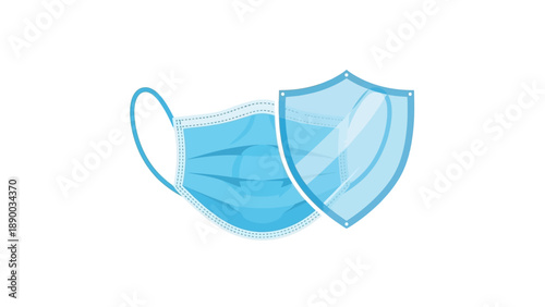 Blue Medical Face Masks Protection Health.