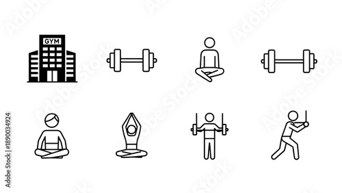 Simple Line Icons for Fitness and Wellness.