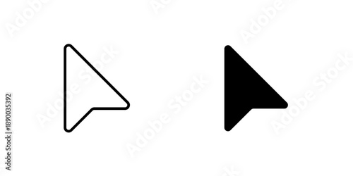 Free Download Arrow cursor icons, pointer symbol outline and solid, minimal navigation arrow, play button style icon set, Vector illustration. - GFXLoad