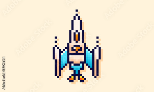 Pixel art color space shuttle. 