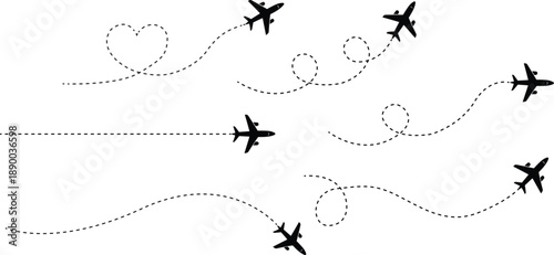 Airplanes flying in formation leaving contrails in the sky