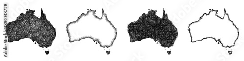 Sketch Australia map design set