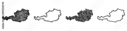 Sketch Austria map design set