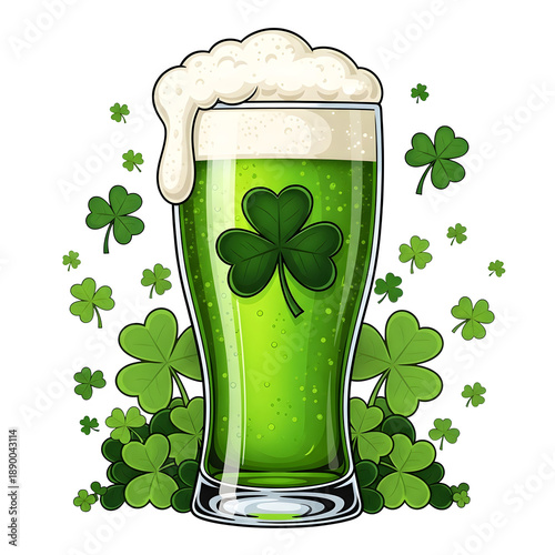 St patrick's day green beer isolated on transparent background