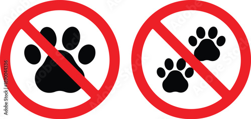 no pets sign red round  icon set vector illustration design 