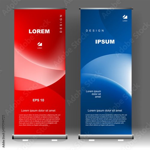 Business Roll up banner vertical template design, for brochure, business, flyer, infographics. modern x-banner and flag-banner advertising. vector illustration