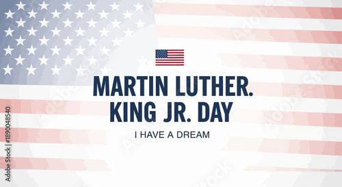 Martin Luther King Jr. Day Celebration with American Flag and Iconic Quote