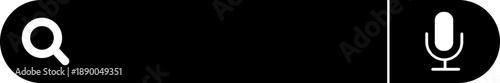 Search Bar UI Elements and icon. Search boxes in different shapes, minimalist user interface templates for web and mobile apps, ordered collection.