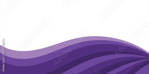 Abstract purple business wave banner on white background, flat purple gradation, modern design