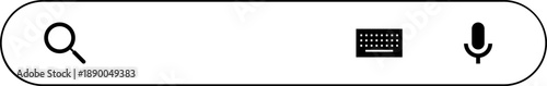 Search Bar UI Elements and icon. Search boxes in different shapes, minimalist user interface templates for web and mobile apps, ordered collection.