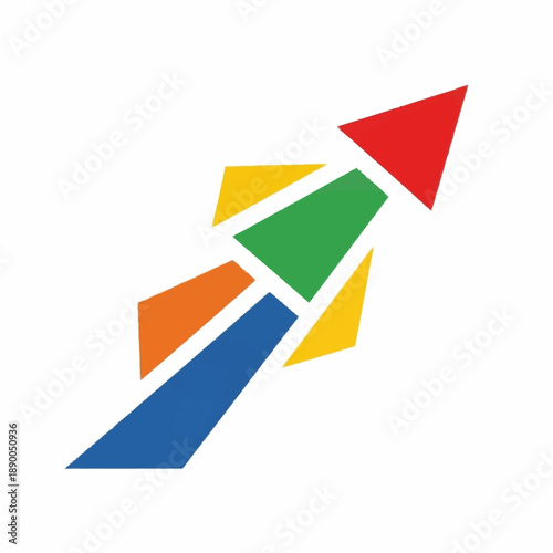 Wallpaper Mural Colorful Abstract Rocket Launching Upward Vector Illustration. Torontodigital.ca