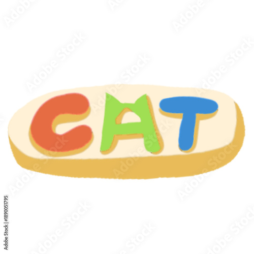 simple sign board with the word 'cat' written on it