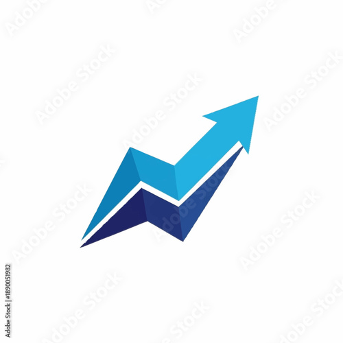 Dynamic Blue Arrow Chart Illustrating Growth and Progress.