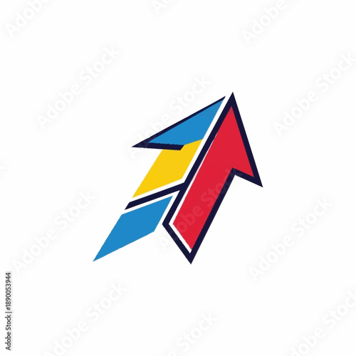 Free Download Dynamic colorful arrow pointing upwards representing growth and progress. - GFXLoad