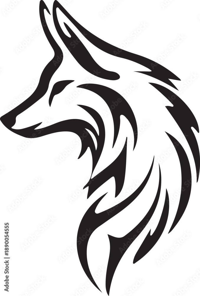 Obraz premium Fox Icon Vector, Elegant Wild Animal Silhouette Logo Design