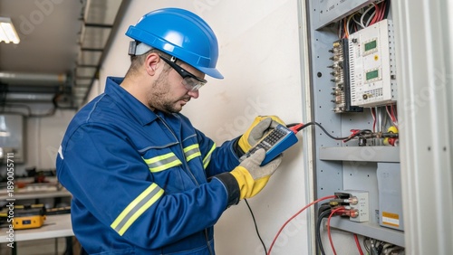 electrician working in a power station