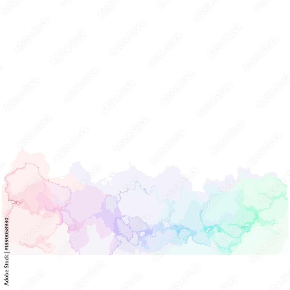 Obraz premium Pastel Watercolor Paint Splatter Border on White Background