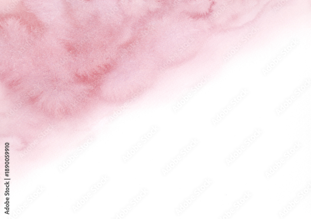Fototapeta premium Soft pink watercolor wash background with hand-painted bleeding texture and artistic gradient.