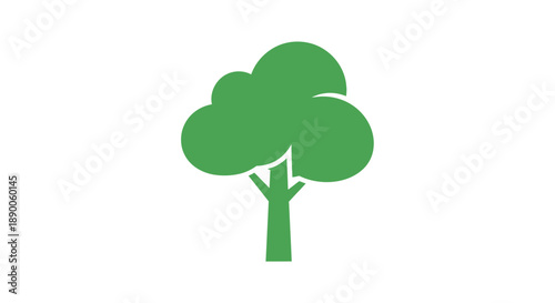 Simple Green Tree Icon Illustration.