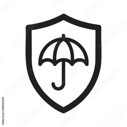Shield with umbrella icon